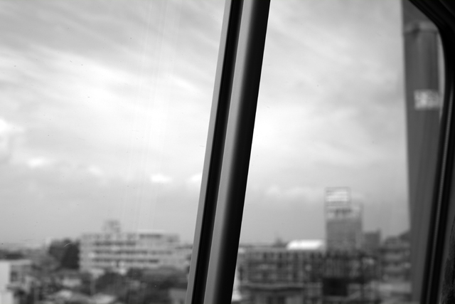 新幹線の車窓。
